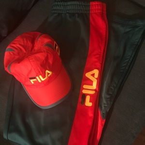 FILA Track Pants w/ Matching Hat
